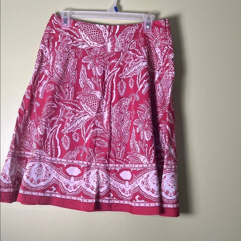 Talbots Red and White A-Line Skirt
